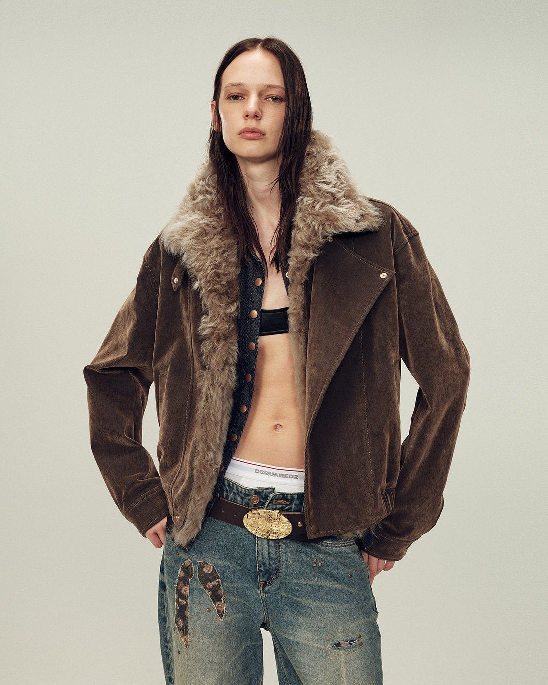 Firelady Fur Women's Genuine Fur Denim Parka | Detachable Fur Collar & White Goose Down Fill ‘Wander Free’