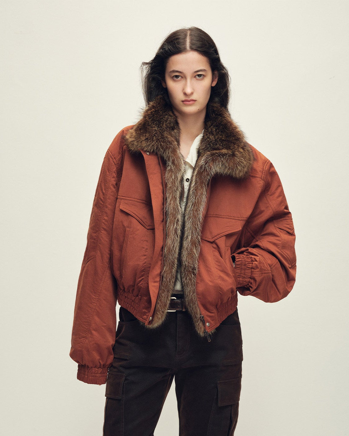 Multicolor Fur Collar Parka | Pilot Jacket Style ‘Serene Heat Island’