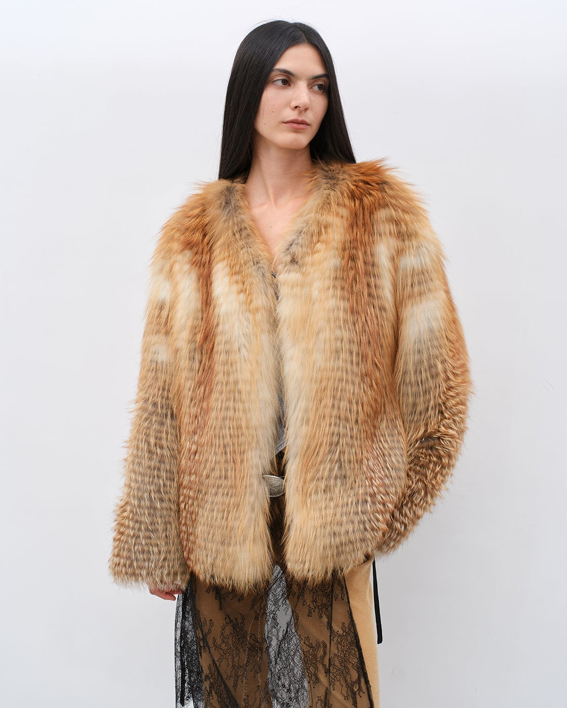 Romantic Nordic Imported Colorful Fox Fur Coat