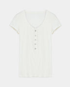 FireladyFur Slim Fit Tencel Wool Women's Henley Shirt