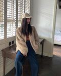 Louvre Mink V-Neck Jacket