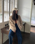 Louvre Mink V-Neck Jacket