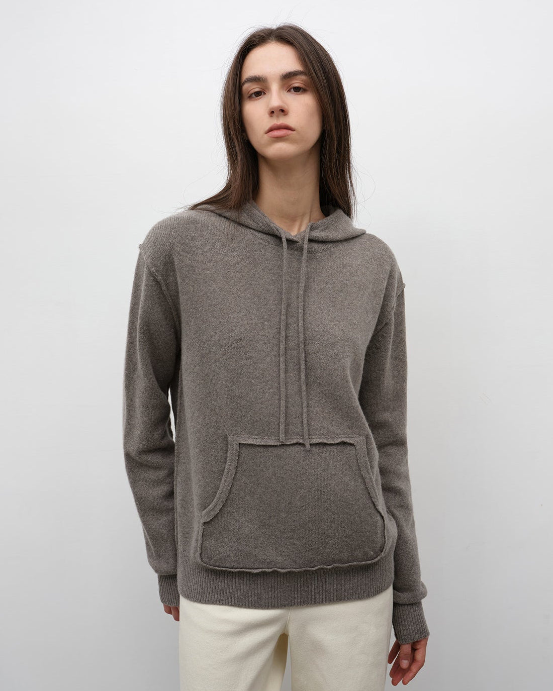 ‘Relaxed Encounter’ Wool Knit Hoodie and Straight-Leg Leisure Pants