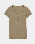FireladyFur Slim Fit Tencel Wool Women's Henley Shirt