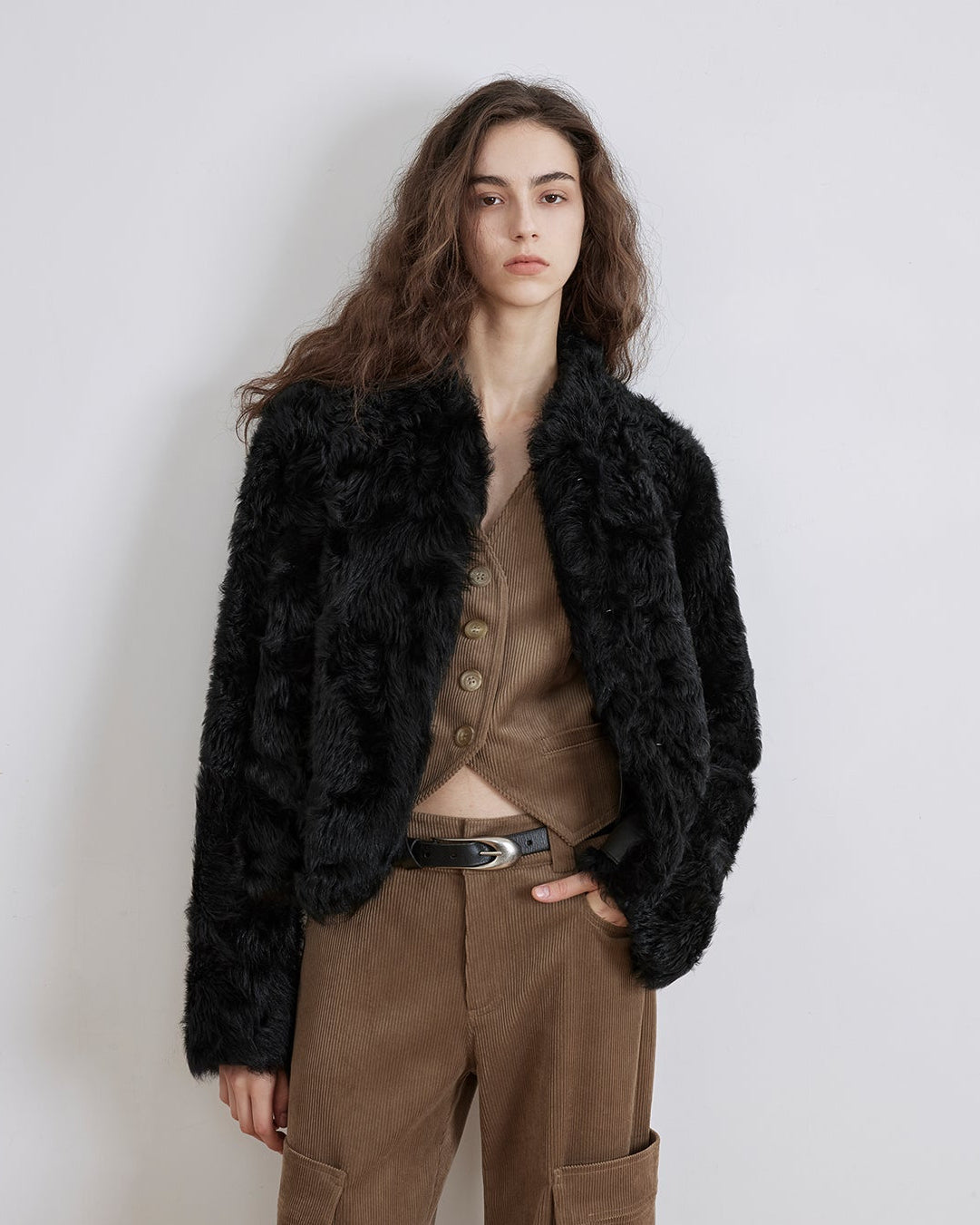 Sea of Love Accompaniment Casual Stand-Up Collar Tuscan Sheepskin