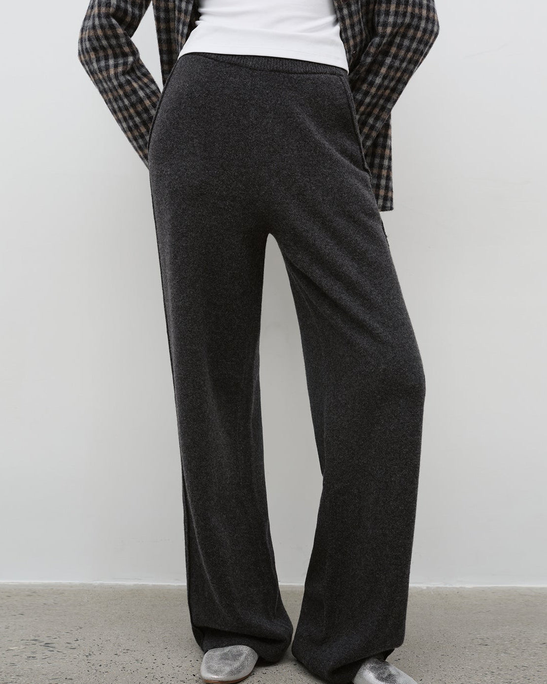 ‘Relaxed Encounter’ Wool Knit Hoodie and Straight-Leg Leisure Pants