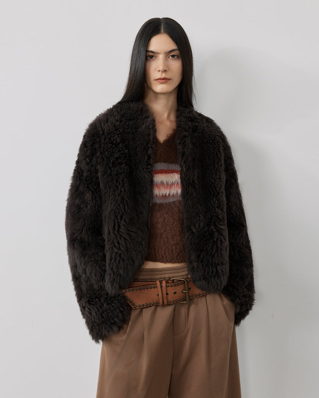 Sea of Love Accompaniment Casual Stand-Up Collar Tuscan Sheepskin