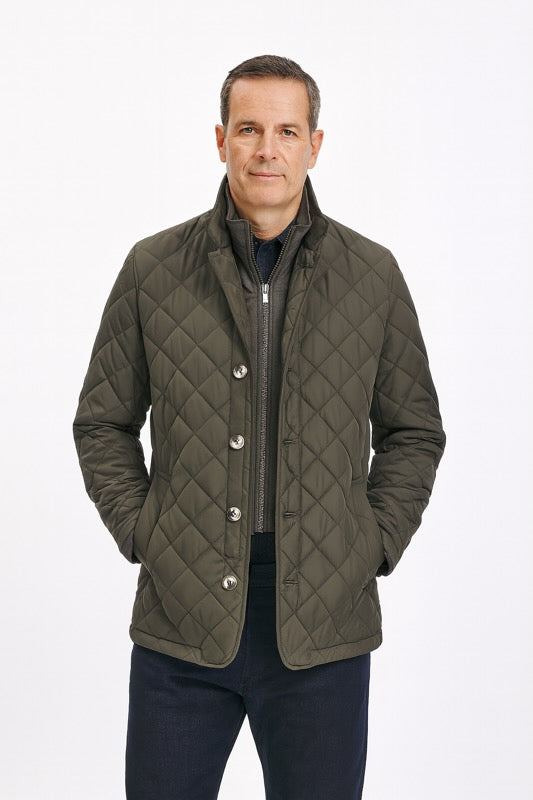 Dual-Layer Quilted Nylon Jacket | Gray