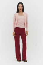 Ribbed Knit Cardigan in Powered Pink