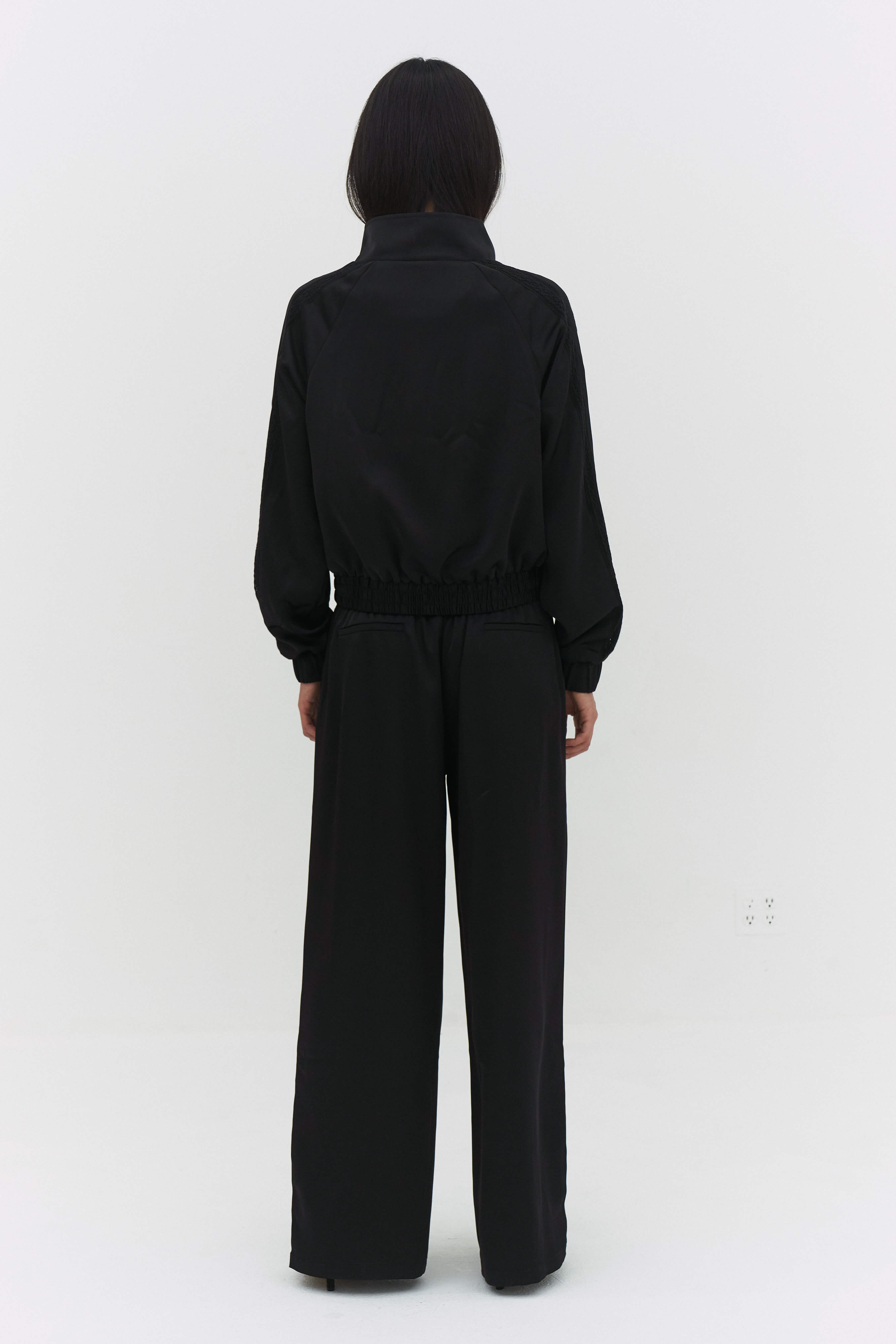 Leiseu Track Jacket in Black