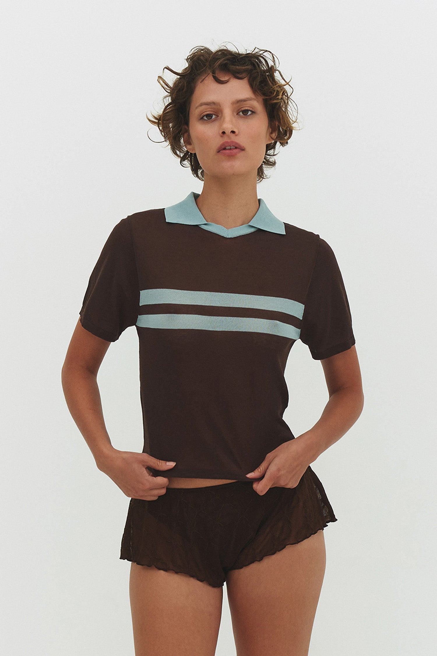 ARACI Knit Top In Cocoa Cream