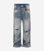 Light Wash Destroyed Denim
