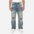 Light Wash Destroyed Denim