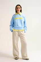 Saint Tropez Embroidered Baby Blue Sweatshirt