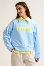 Saint Tropez Embroidered Baby Blue Sweatshirt