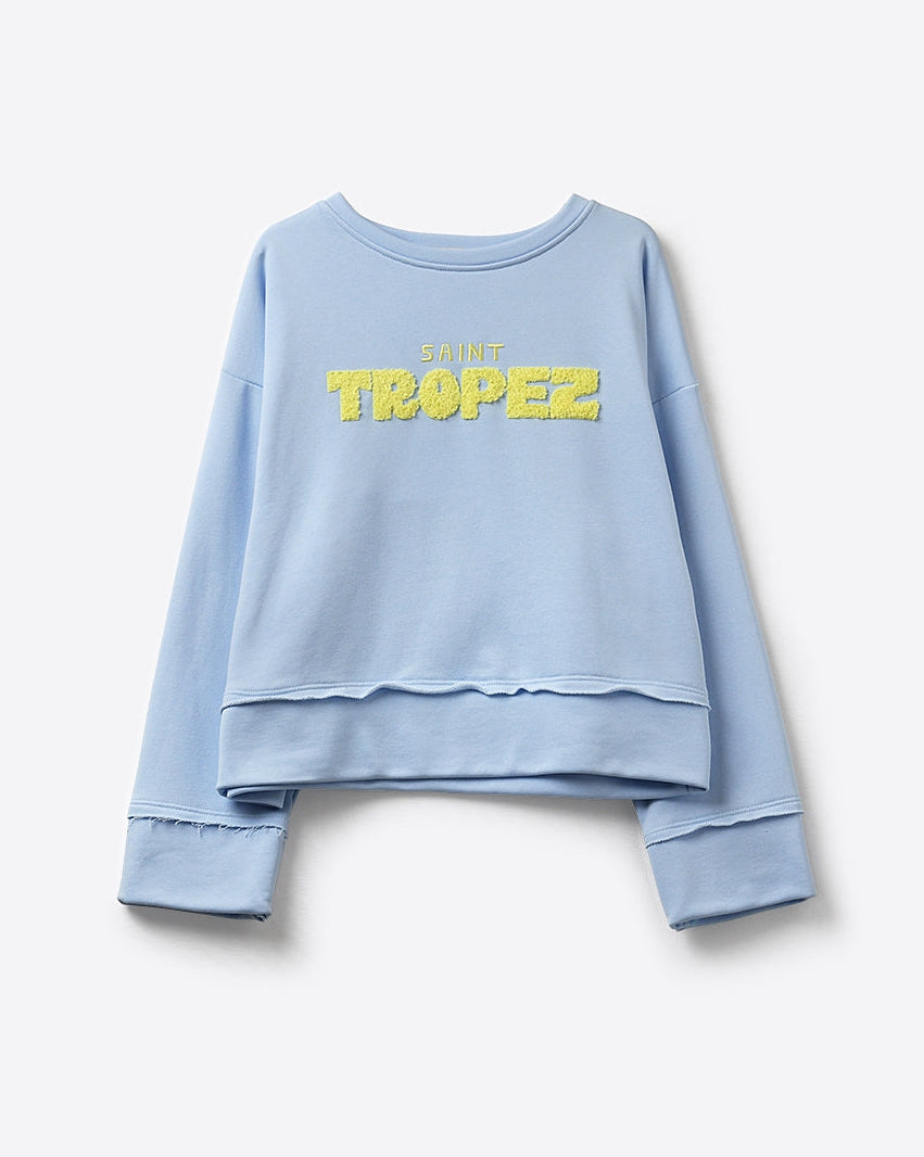 Saint Tropez Embroidered Baby Blue Sweatshirt