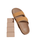 Oasis Society Sienna Cognac Double Strap Slide Sandals