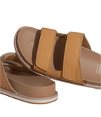 Oasis Society Sienna Cognac Double Strap Slide Sandals