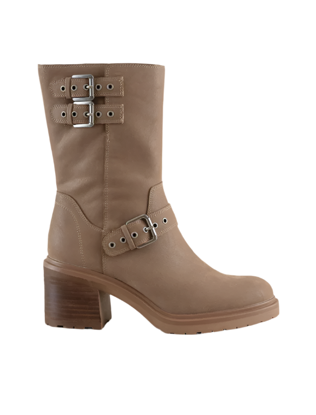 Rider Boots with Buckles in Taupe