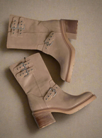 Rider Boots with Buckles in Taupe