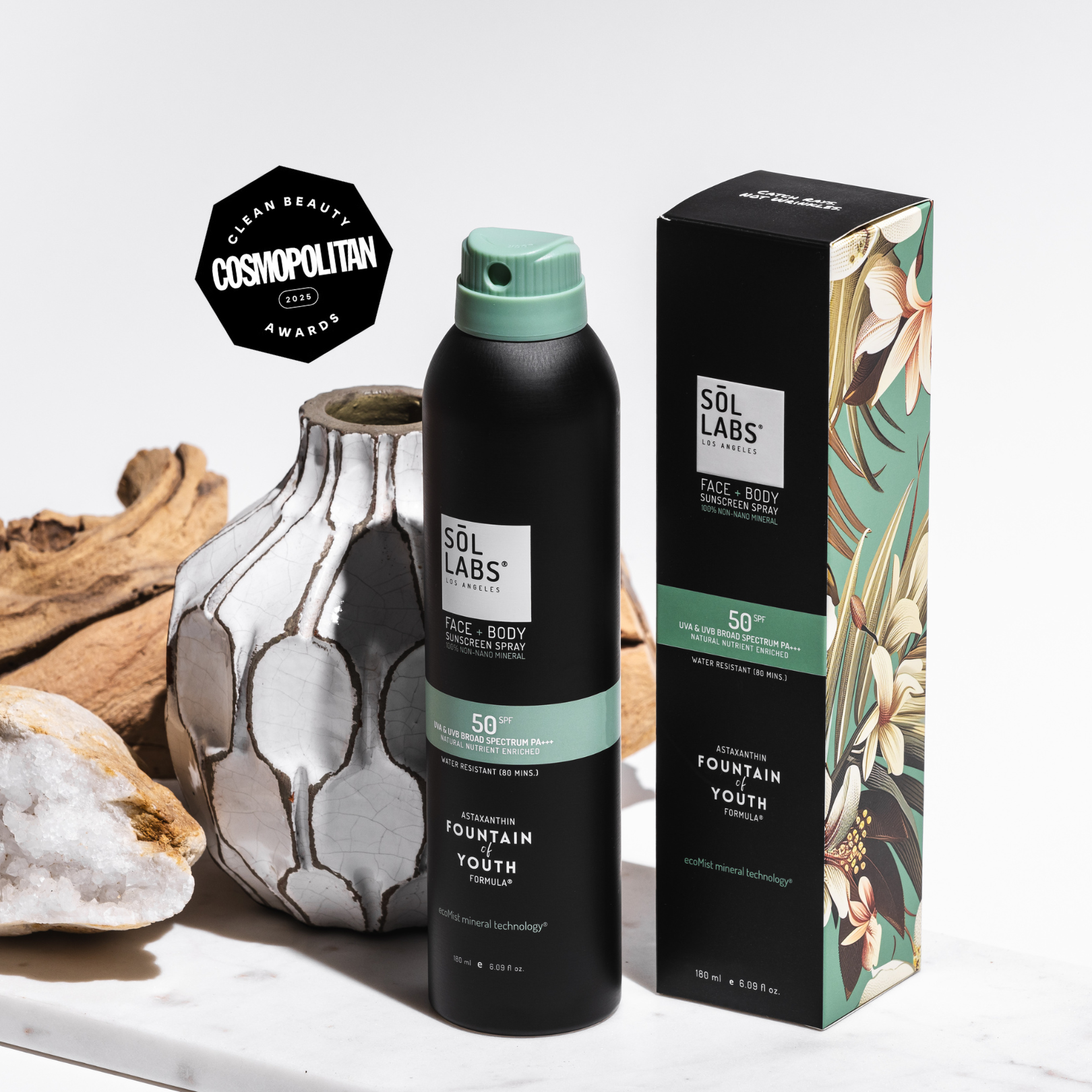 SOL LABS® Natural Mineral SPF 50 Sheer Mist Broad Spectrum UVA/UVB Protection & Hydrating Formula