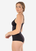 Seamless Bodysuit with Adjustable Straps Black