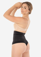 Seamless Hi-Waist Shaper with Thong Bottom Black
