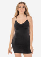 Sexy Seamless Lingerie Shaper with Lace Trim | Black