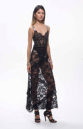 Serna Assymetrical Guipure Lace Skirt