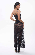 Serna Assymetrical Guipure Lace Skirt