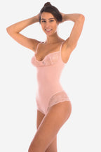 Bodysuit Shaper with Sexy Lace Detail Blush