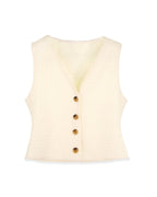 Crinkle Cream Vest