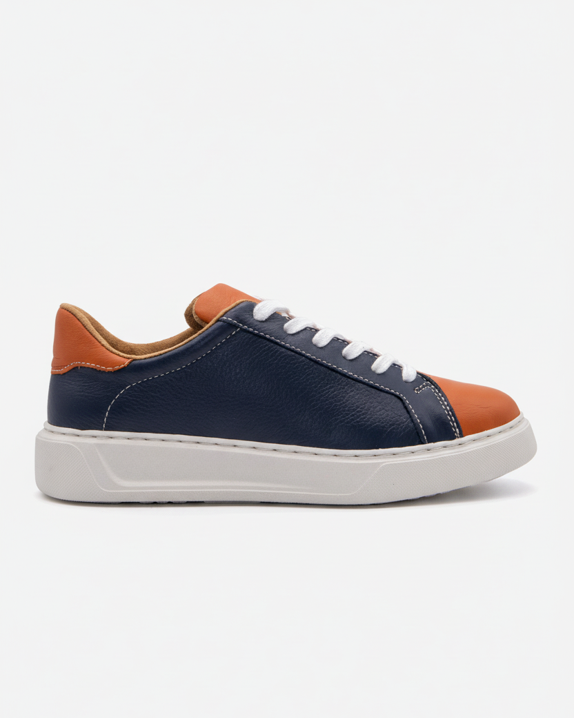 Heritage Gameday Sneaker | Navy + Orange