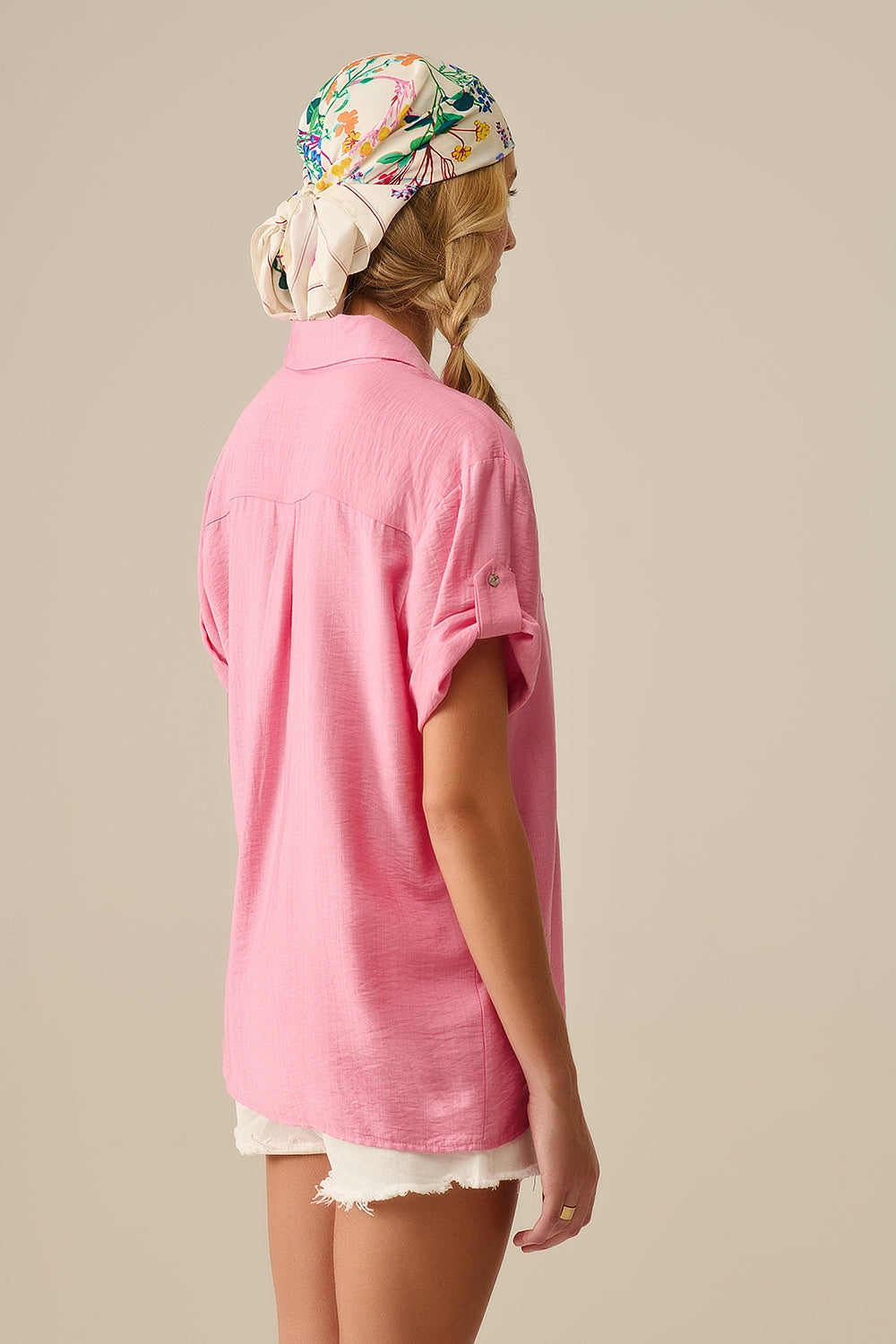 Short Sleeve Blouse in Light Pink