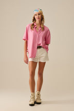 Short Sleeve Blouse in Light Pink