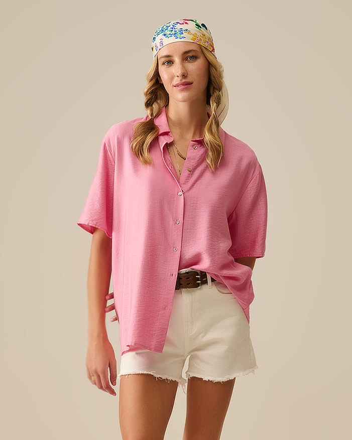 Short Sleeve Blouse in Light Pink