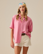 Short Sleeve Blouse in Light Pink