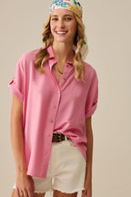 Short Sleeve Blouse in Light Pink