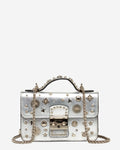SUSU Small Leather Crossbody Bag | Silver Purse