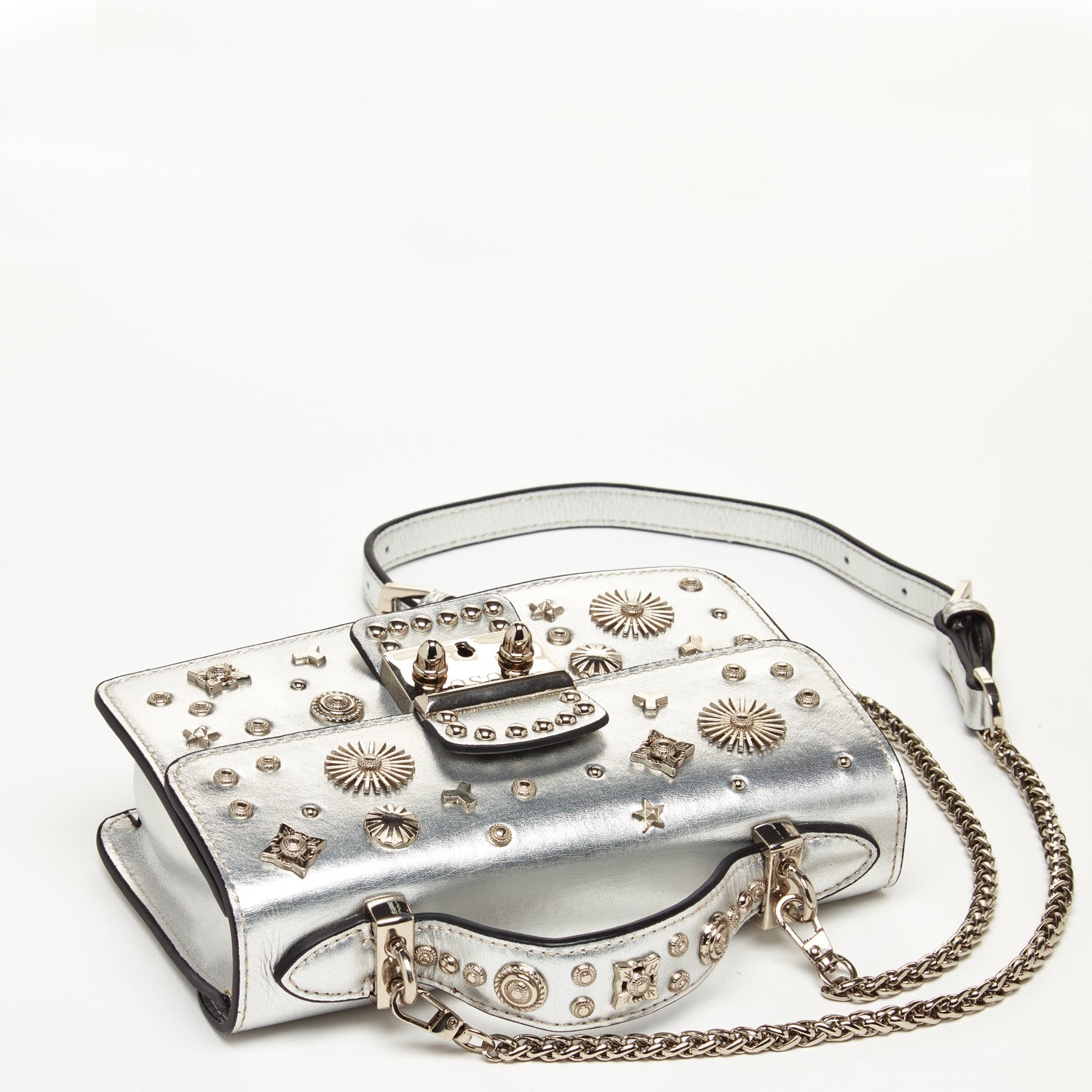 SUSU Small Leather Crossbody Bag | Silver Purse