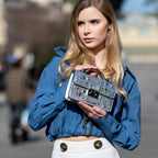 SUSU Small Leather Crossbody Bag | Silver Purse