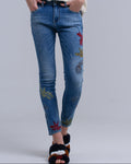 Skinny Embroidered Jeans