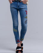 Skinny Embroidered Jeans