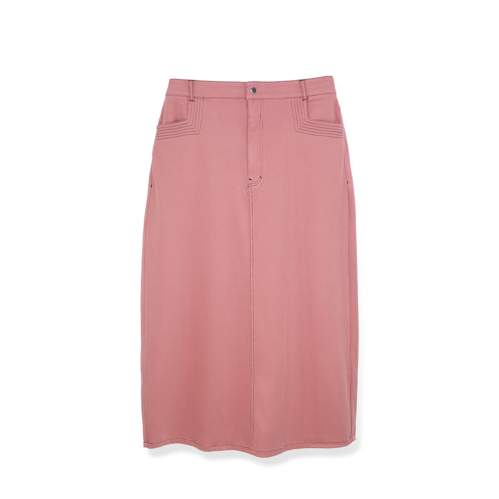Stretch Colored Denim Skirt