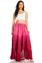 Lyra Bohemian Soft Brocade Rayon Tiered Embroidered Flowy Long Skirt