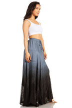 Lyra Bohemian Soft Brocade Rayon Tiered Embroidered Flowy Long Skirt