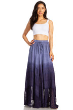 Lyra Bohemian Soft Brocade Rayon Tiered Embroidered Flowy Long Skirt