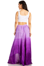Lyra Bohemian Soft Brocade Rayon Tiered Embroidered Flowy Long Skirt