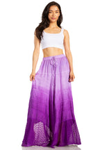 Lyra Bohemian Soft Brocade Rayon Tiered Embroidered Flowy Long Skirt