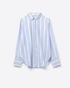 Soft Fabric Striped Shirt in Blue and White